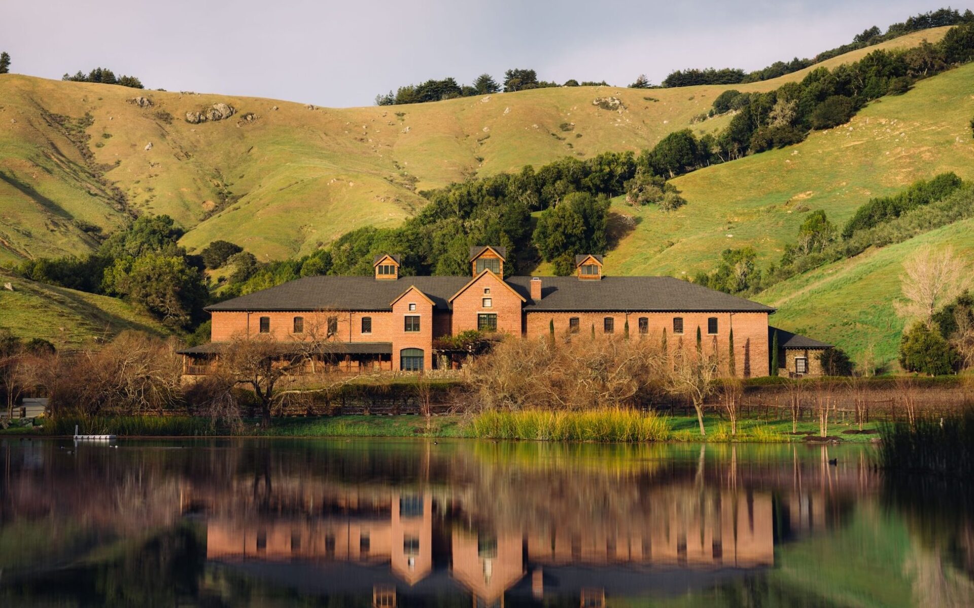 The Technical Building at Skywalker Ranch, seen across Lake Ewok.